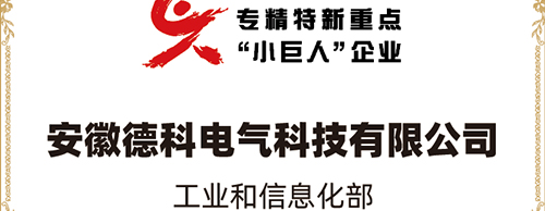 「小巨人 大分量」| 欧冠联赛竞猜电气荣获“国家专精特新重点小巨人企业”称号！